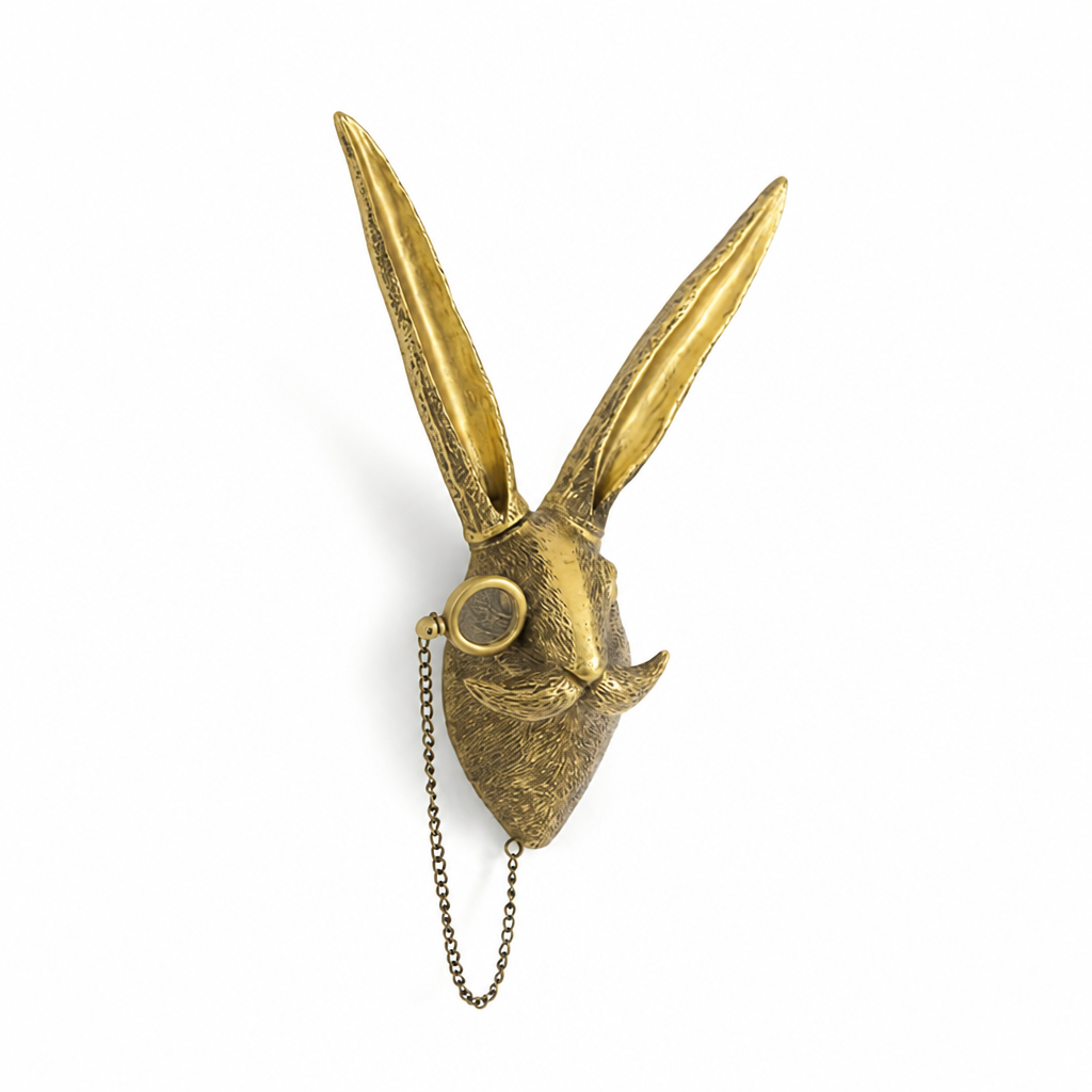 Wall Hook Animal Head Glossy Gold