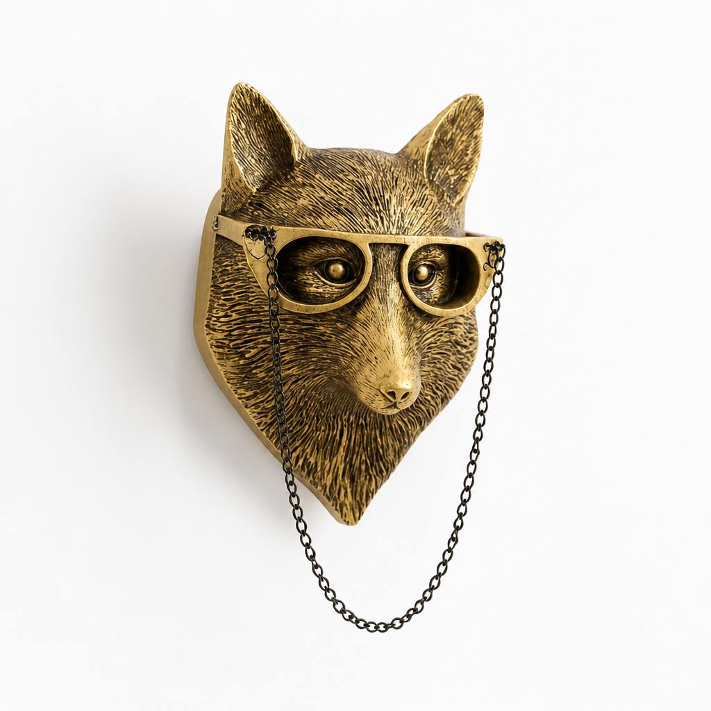 Wall Hook Animal Head Glossy Gold