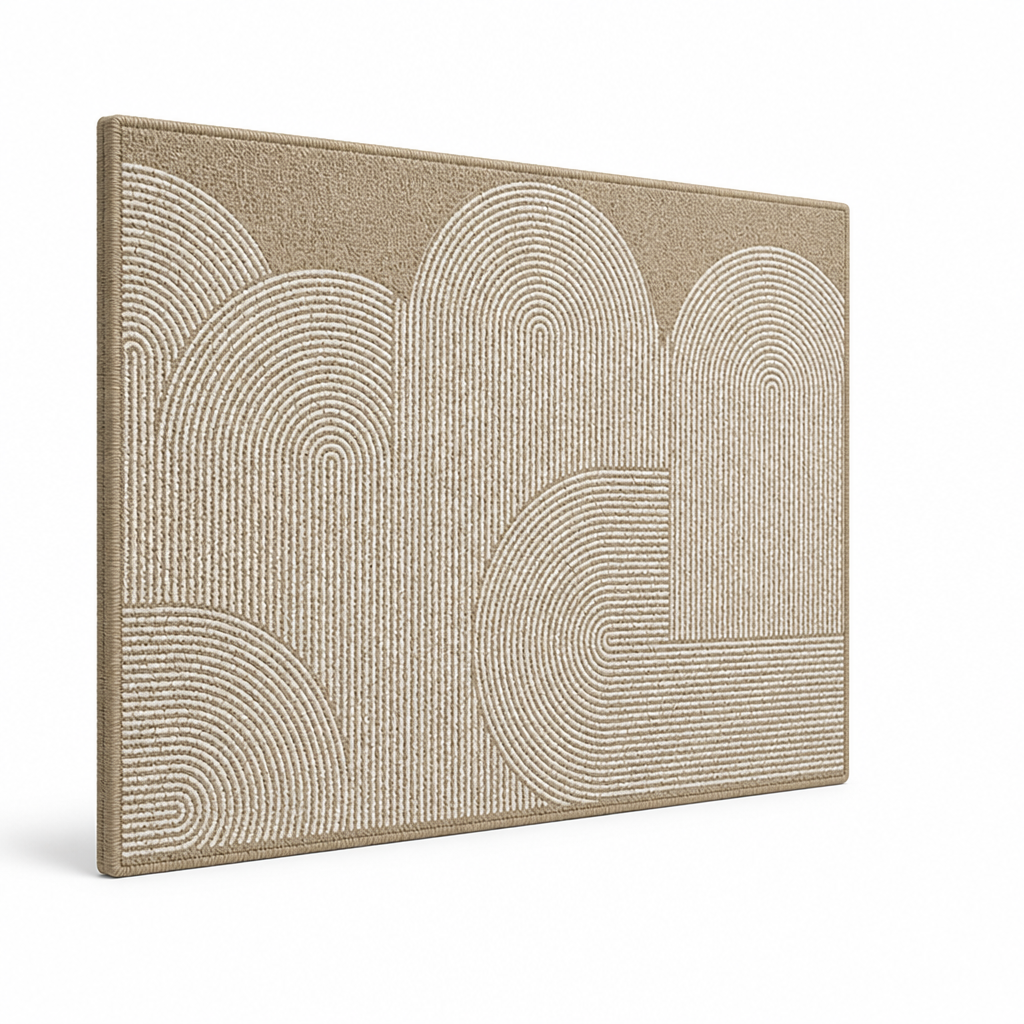 Arch and Circle Pattern Rug (Machine Washable, Non-Slip Backing)