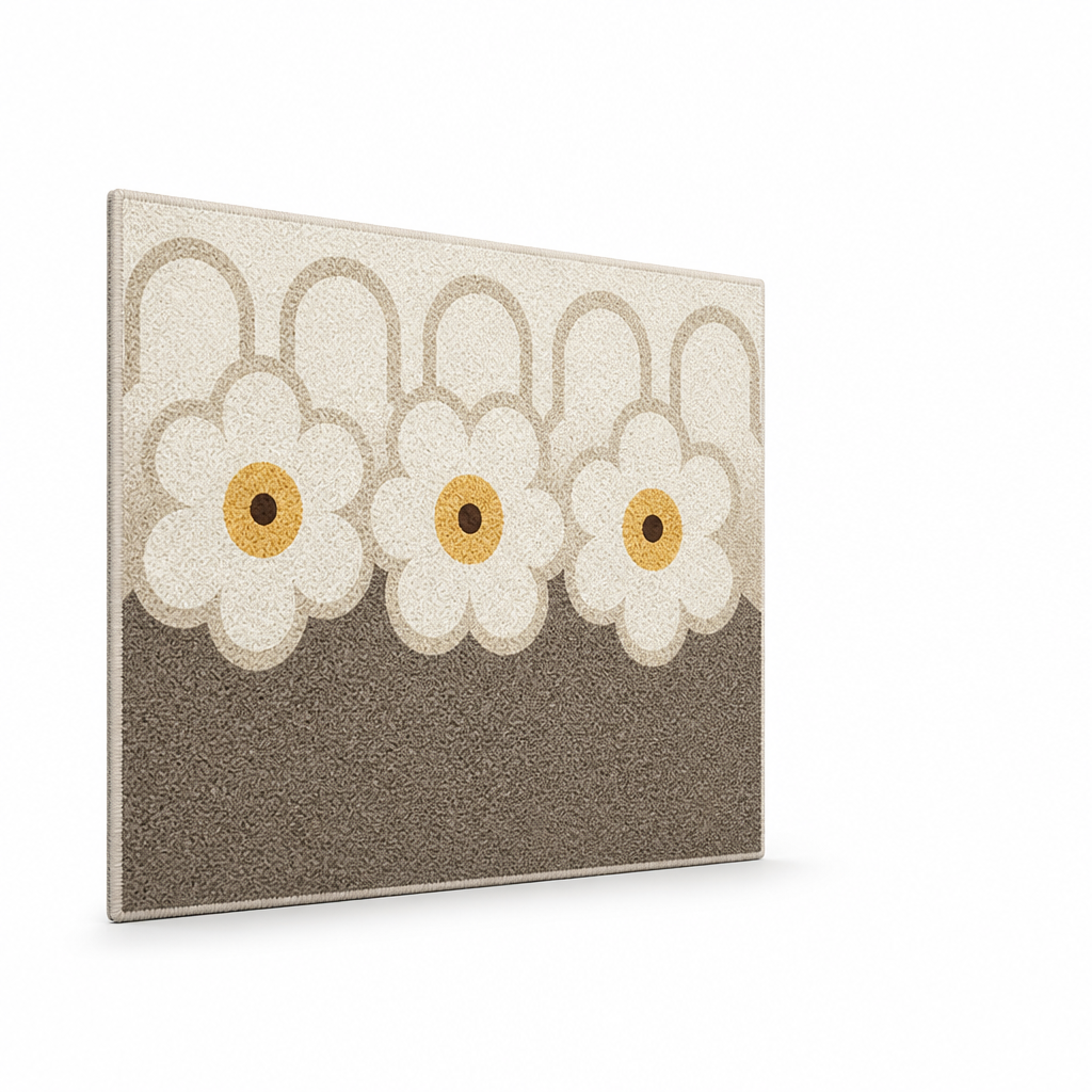 Arch and Circle Pattern Rug (Machine Washable, Non-Slip Backing)