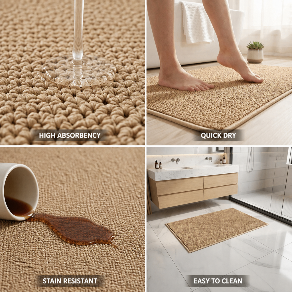 Bath Mat High Absorbency Quick-Dry & Stain Resistant
