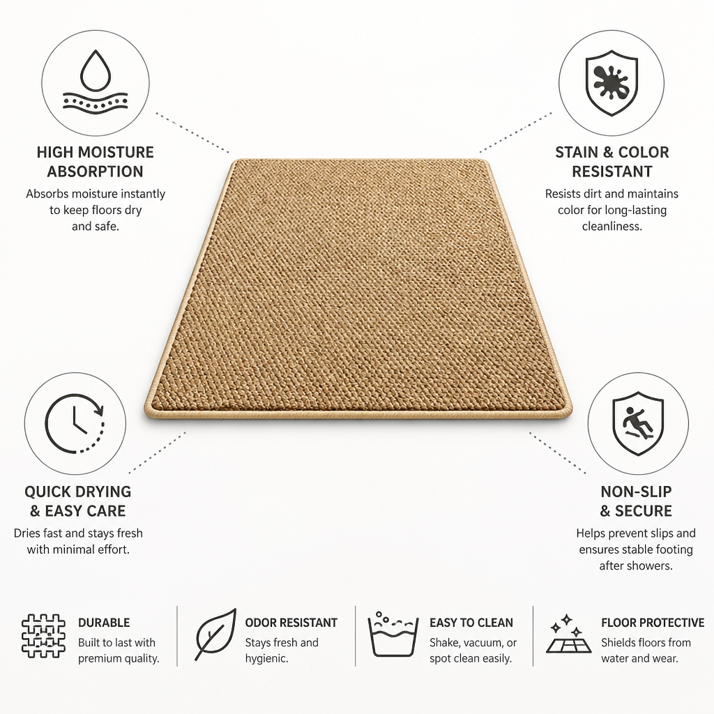 Bath Mat High Absorbency Quick-Dry & Stain Resistant