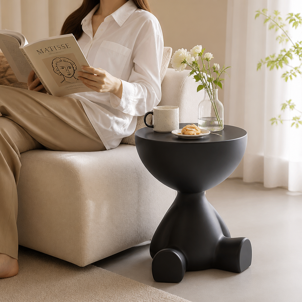 Bear-Shaped Nightstand for Living Room and Bedroom