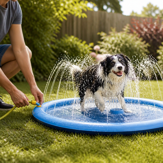 Built-In Fountain Sprinklers Dog Splash Pad (Connects to Garden Hose)