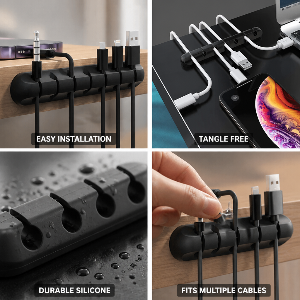 Cable Clips Self-Adhesive Silicone