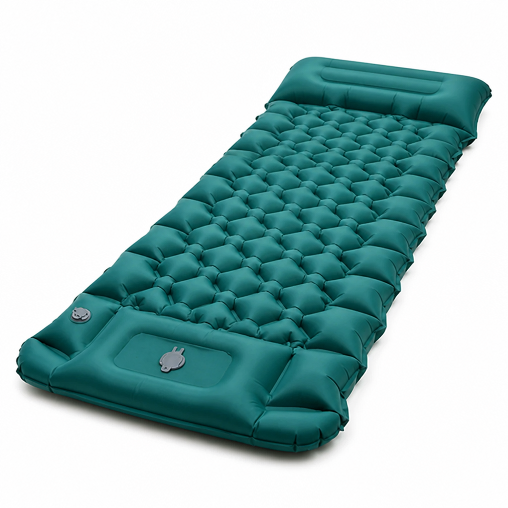 Camping Inflatable Mattress Integrated Foot Pump Built-In Pillow