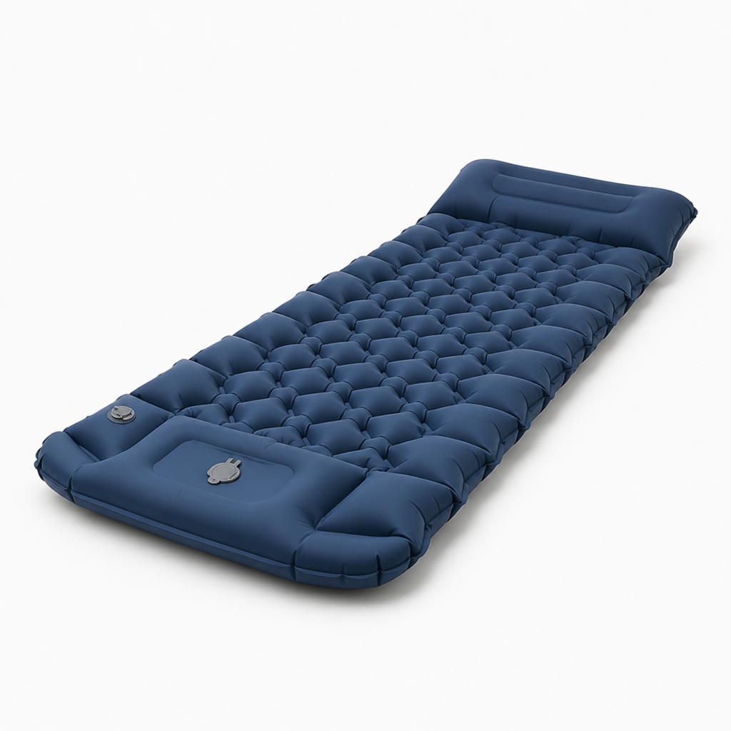 Camping Inflatable Mattress Integrated Foot Pump Built-In Pillow