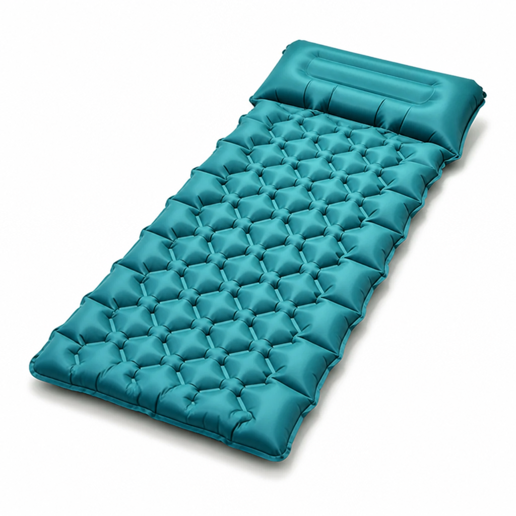 Camping Inflatable Mattress Integrated Foot Pump Built-In Pillow