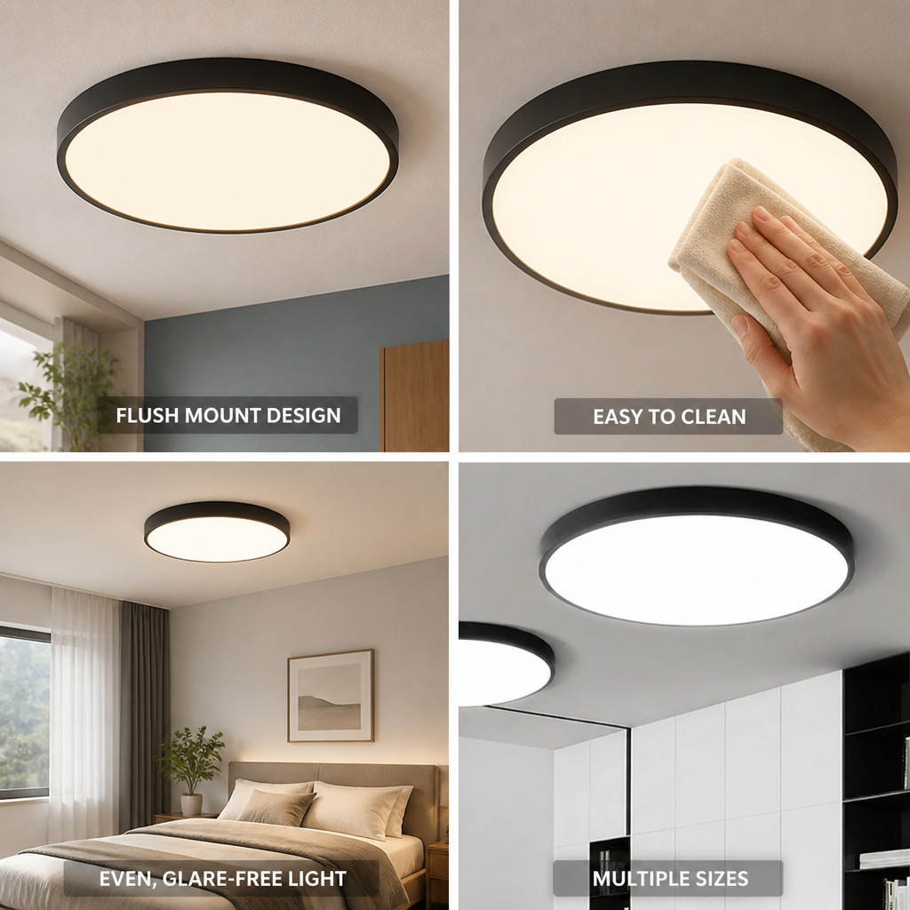 Ceiling Light Round Flush Mount LED Warm Neutral White