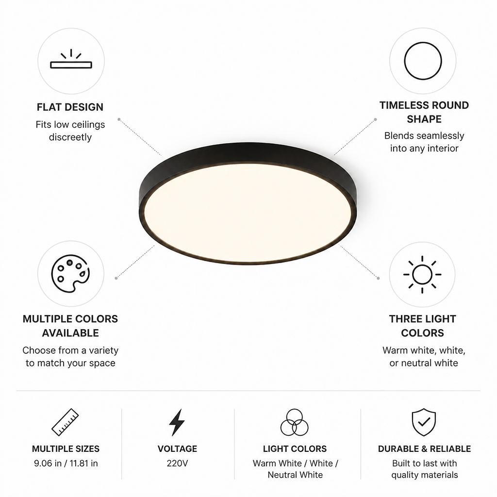 Ceiling Light Round Flush Mount LED Warm Neutral White