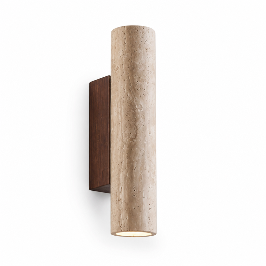 Cylindrical Wall Light Stone-Effect Up & Down