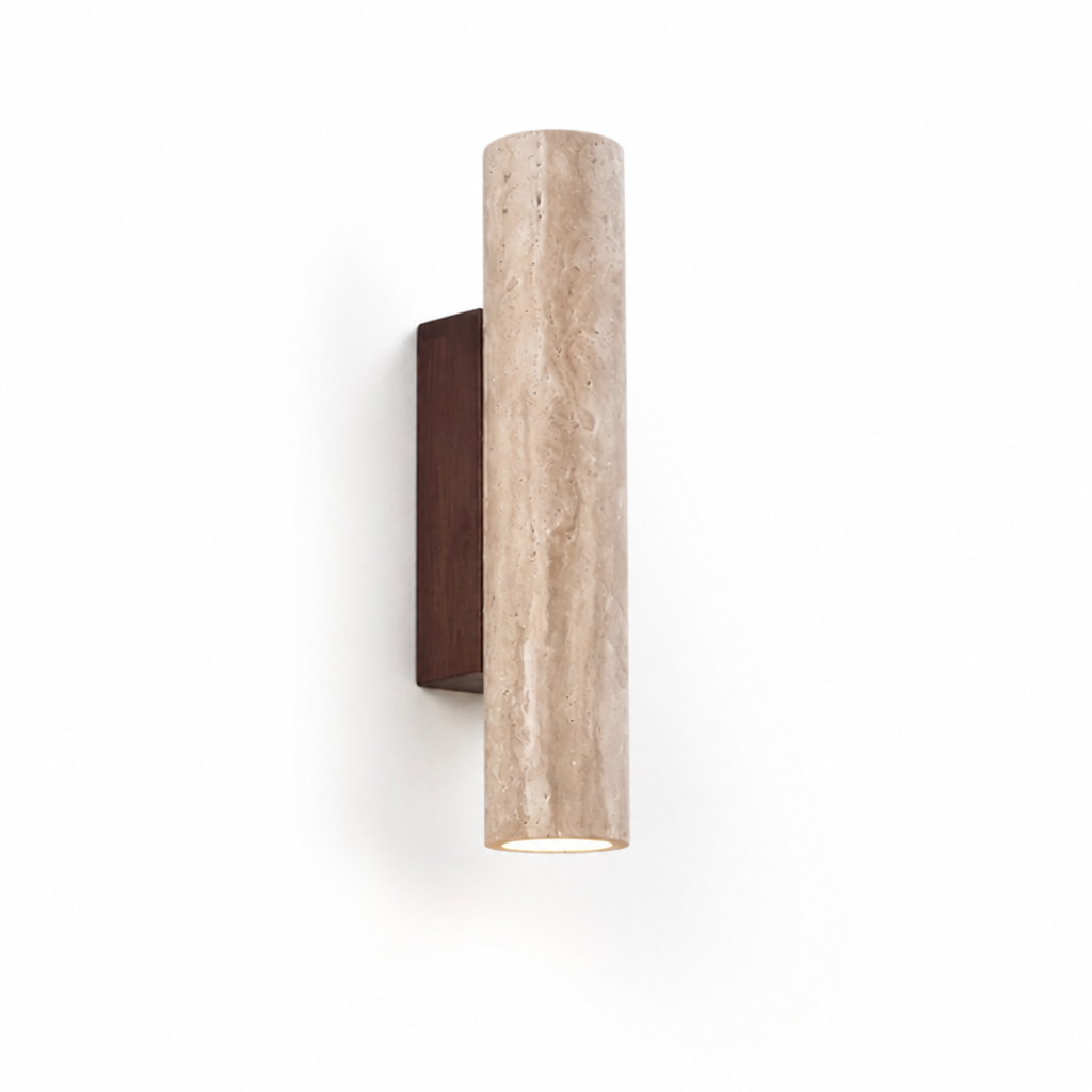 Cylindrical Wall Light Stone-Effect Up & Down