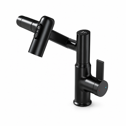 Digital Temperature Display Flexible Spout Basin Faucet
