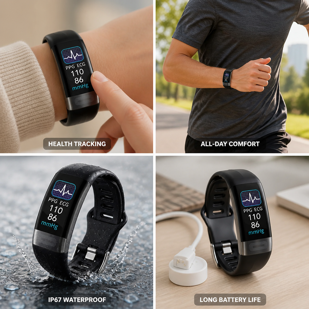 Fitness Smartwatch Heart Rate & Sleep Tracker Long Battery