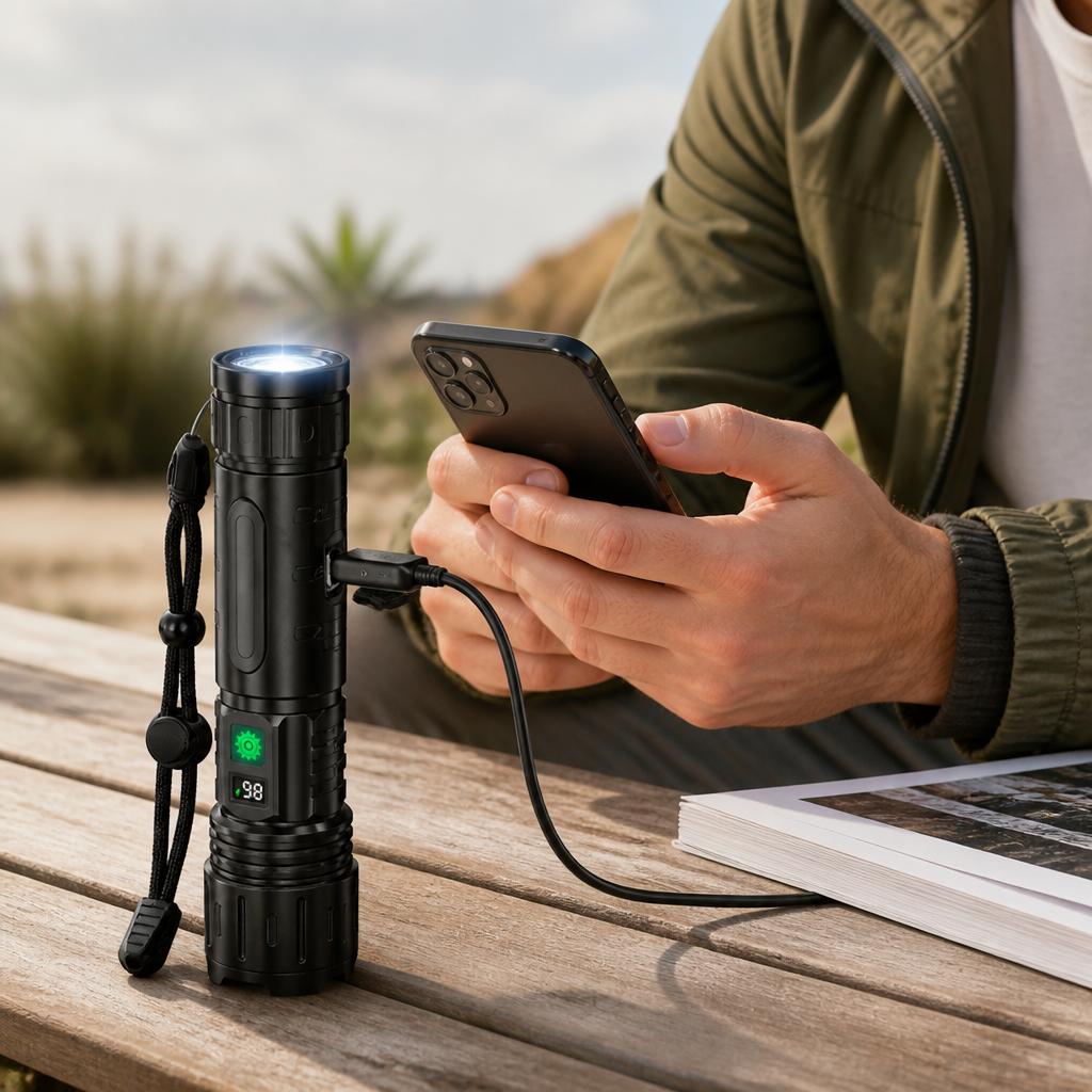 Flashlight Rechargeable USB-C Power Bank IPX6 Waterproof