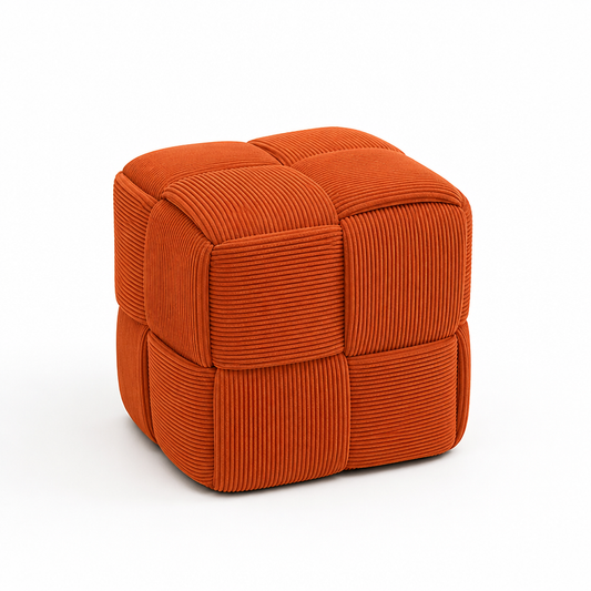 Foam-Filled Corduroy Cube Ottoman