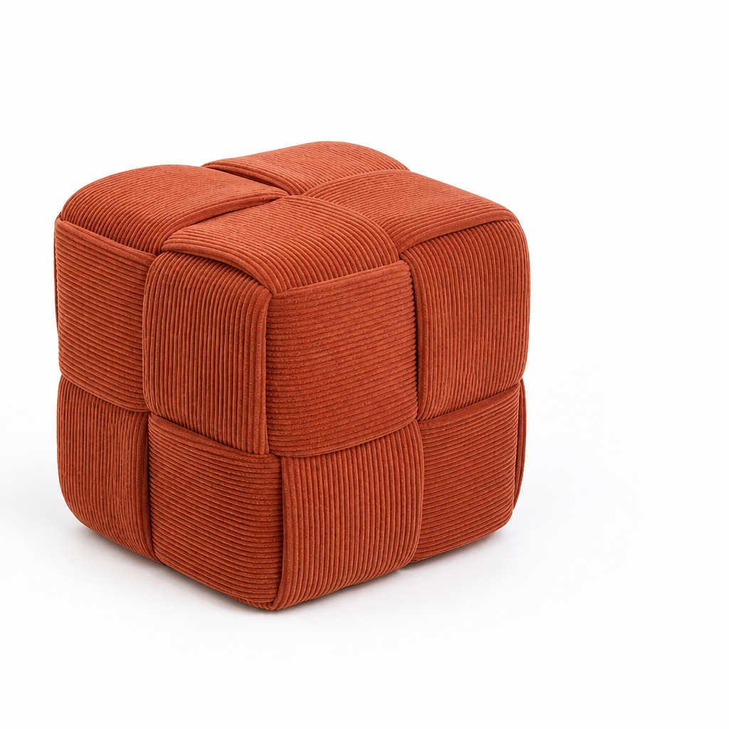 Foam-Filled Corduroy Cube Ottoman