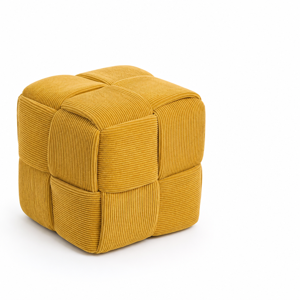 Foam-Filled Corduroy Cube Ottoman