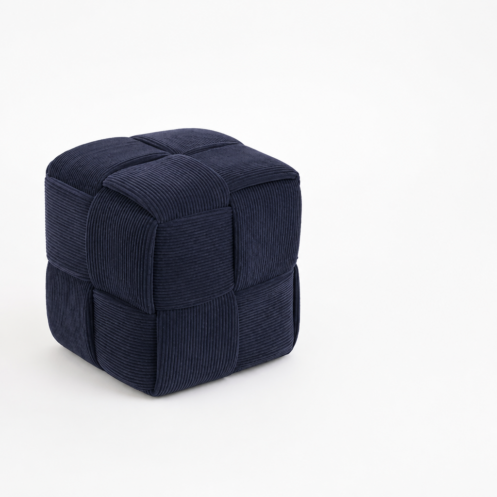 Foam-Filled Corduroy Cube Ottoman