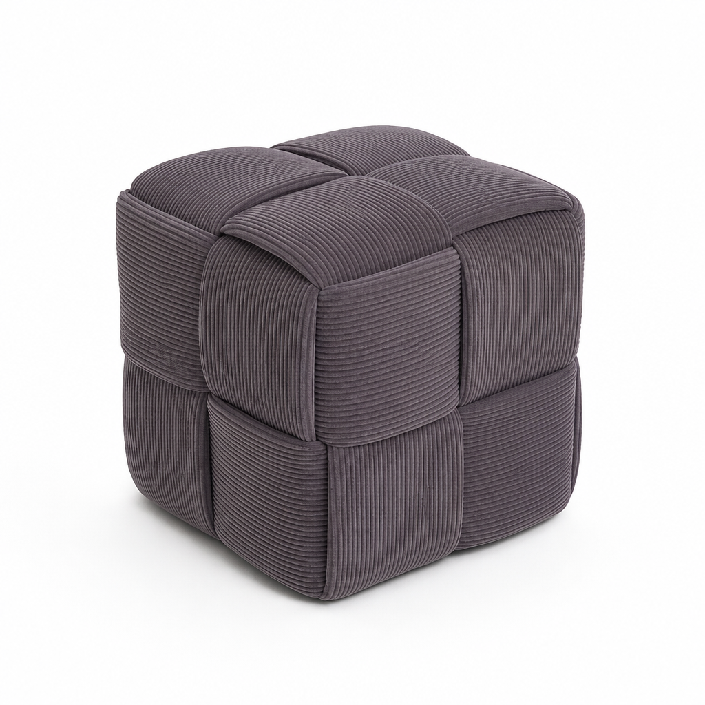 Foam-Filled Corduroy Cube Ottoman