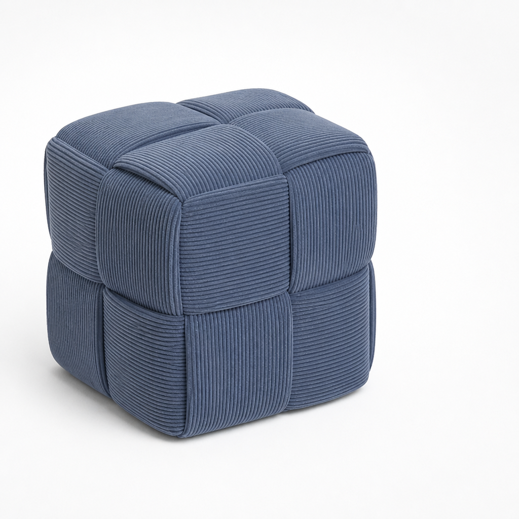 Foam-Filled Corduroy Cube Ottoman