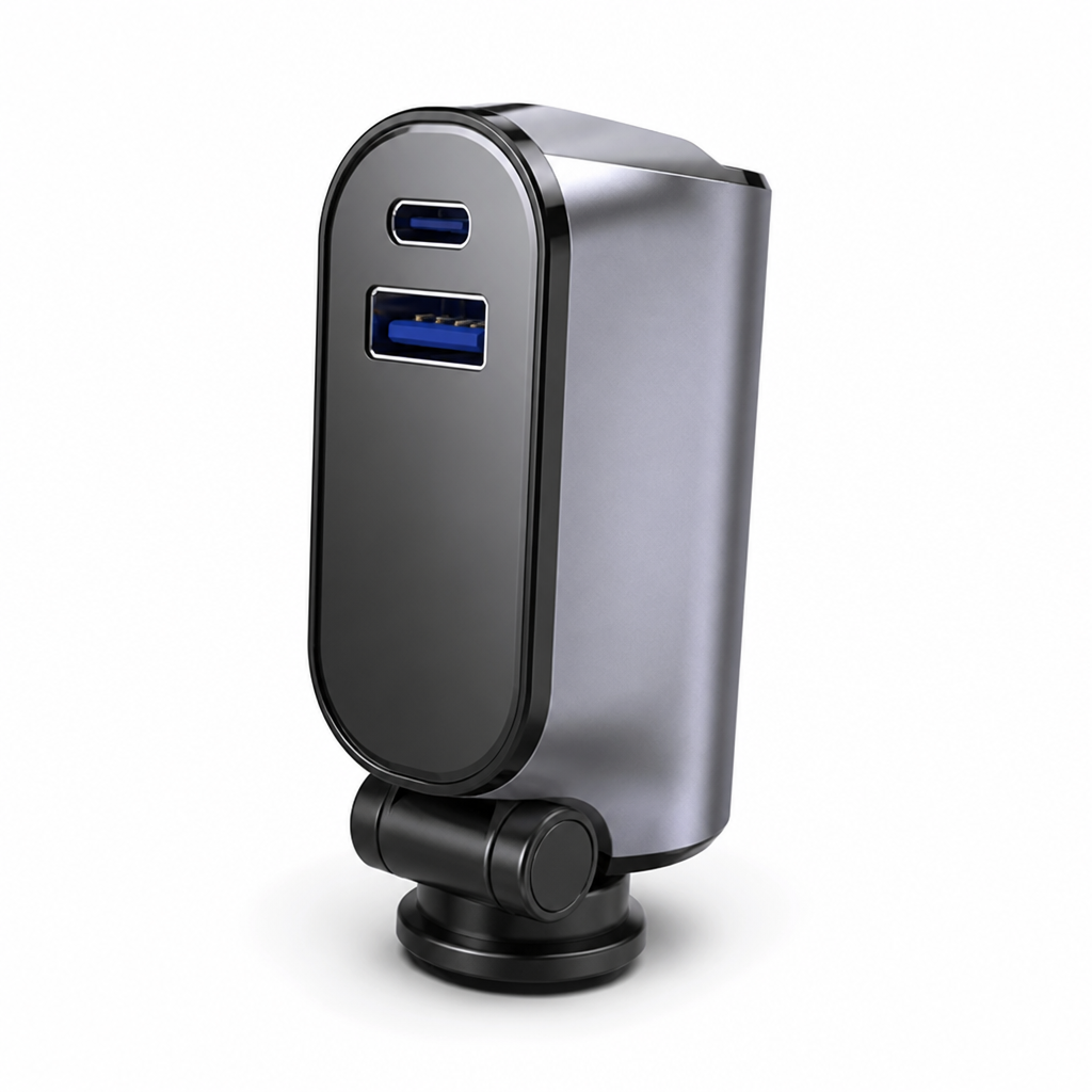 Foldable Fast-Charging USB-C And USB-A Car Charger (120W)