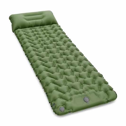 Foldable Lightweight Inflatable Camping Mattress with Integrated Pillow (180 cm)