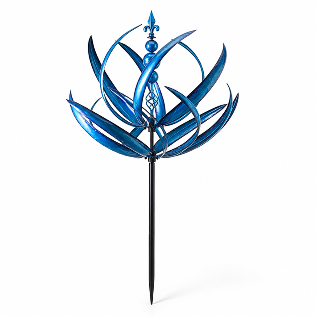 Garden Stake Weather Vane Flower Spinner Weatherproof Metal