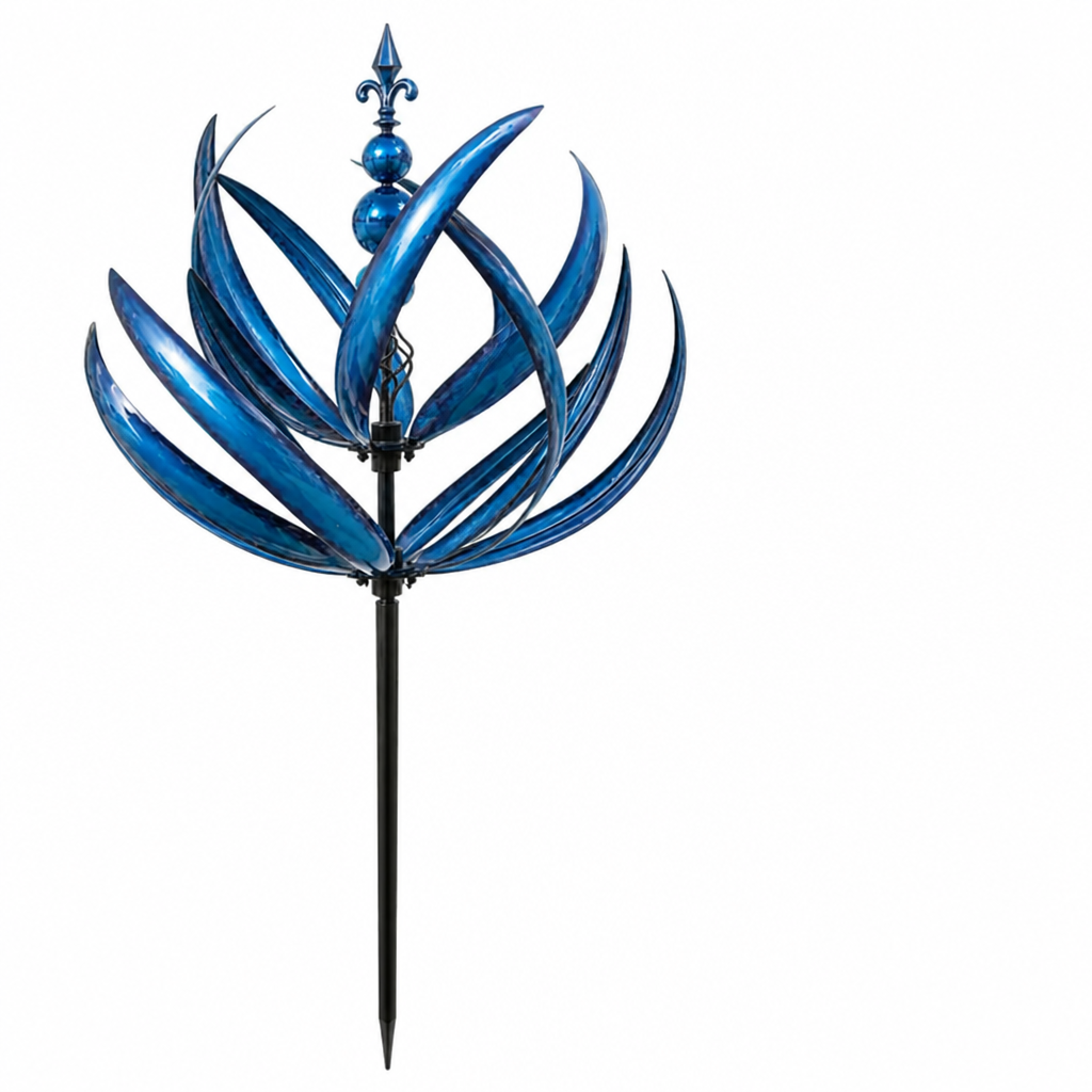 Garden Stake Weather Vane Flower Spinner Weatherproof Metal