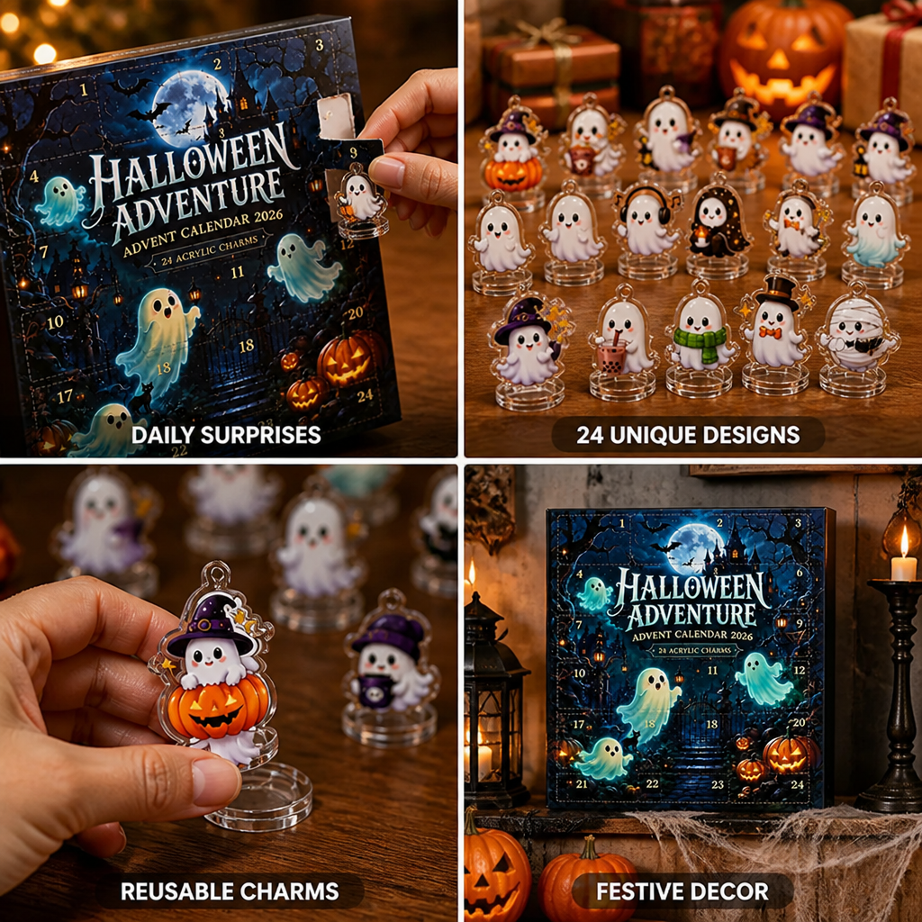 Halloween Advent Calendar 24-Day Reusable Ghost Motifs