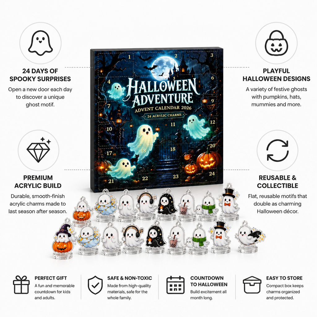 Halloween Advent Calendar 24-Day Reusable Ghost Motifs