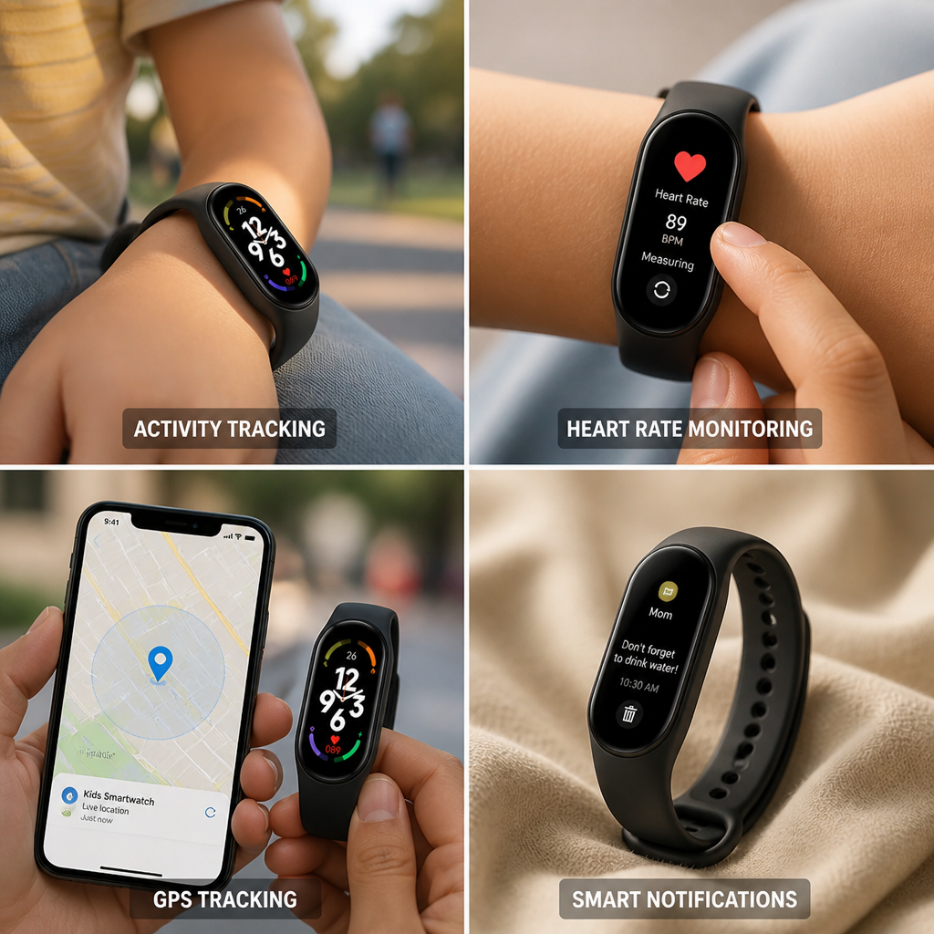 Kids Smartwatch GPS & Heart Rate Silicone Band