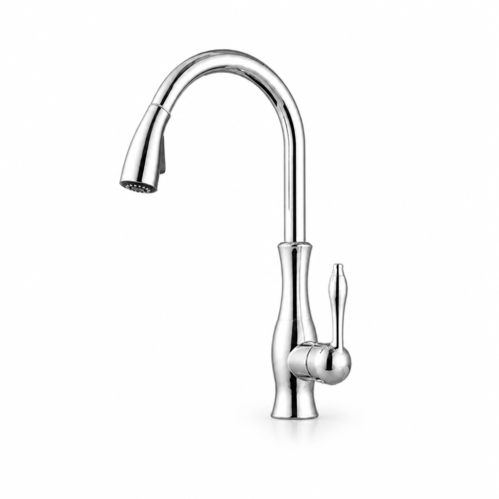 Kitchen Faucet Pull-Out Spray Single-Lever Mixer Stainless Steel