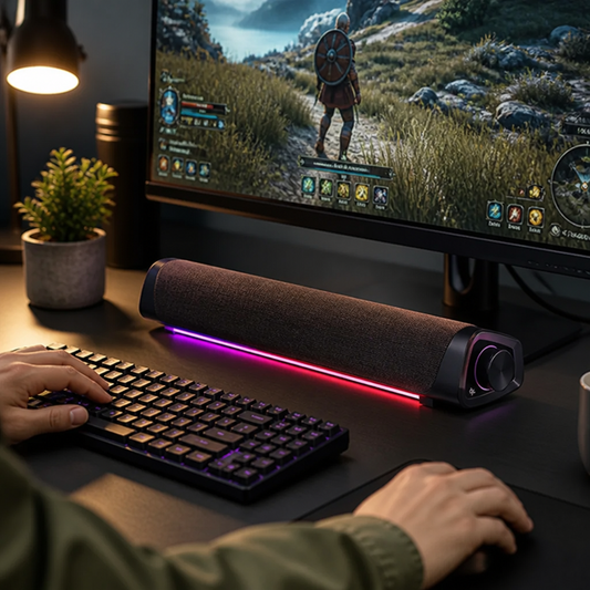 LED Gaming Soundbar (Bluetooth, USB & AUX, For PC & Laptop)