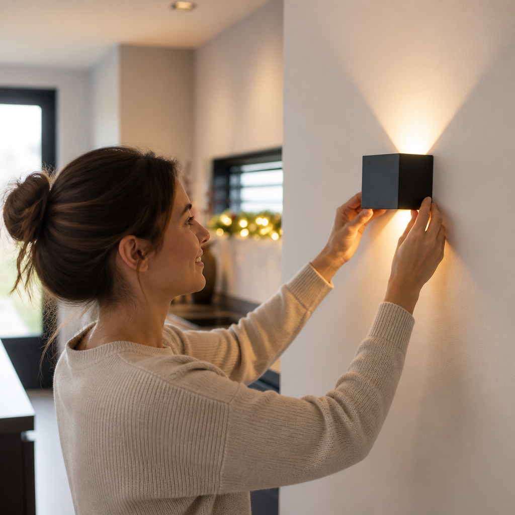 LED Wall Light Cube Rechargeable Dimmable Set of 2