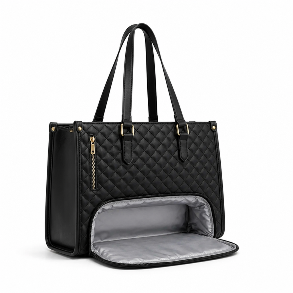 Lunch & Laptop Bag Insulated Compartment Water-Repellent Polyester