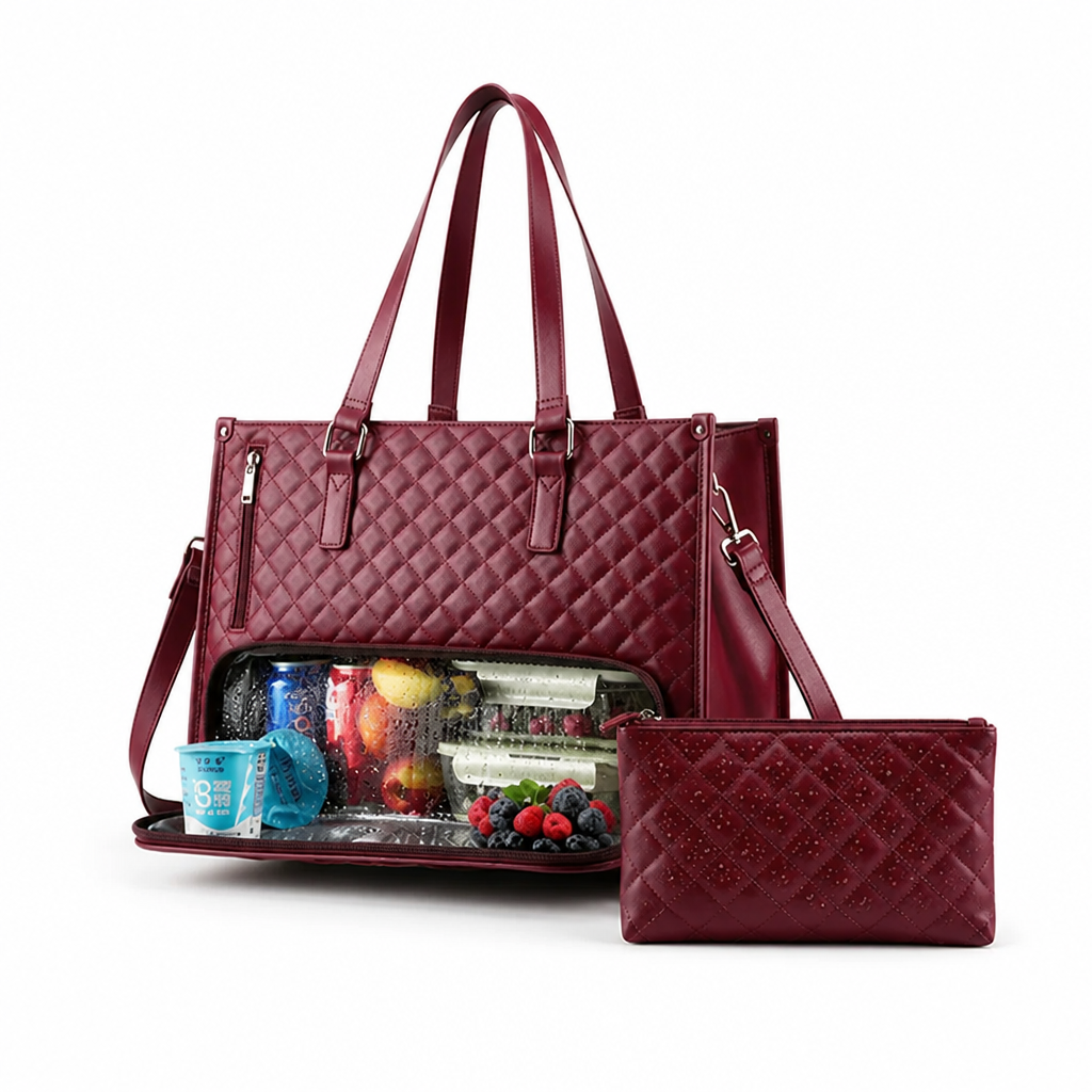Lunch & Laptop Bag Insulated Compartment Water-Repellent Polyester