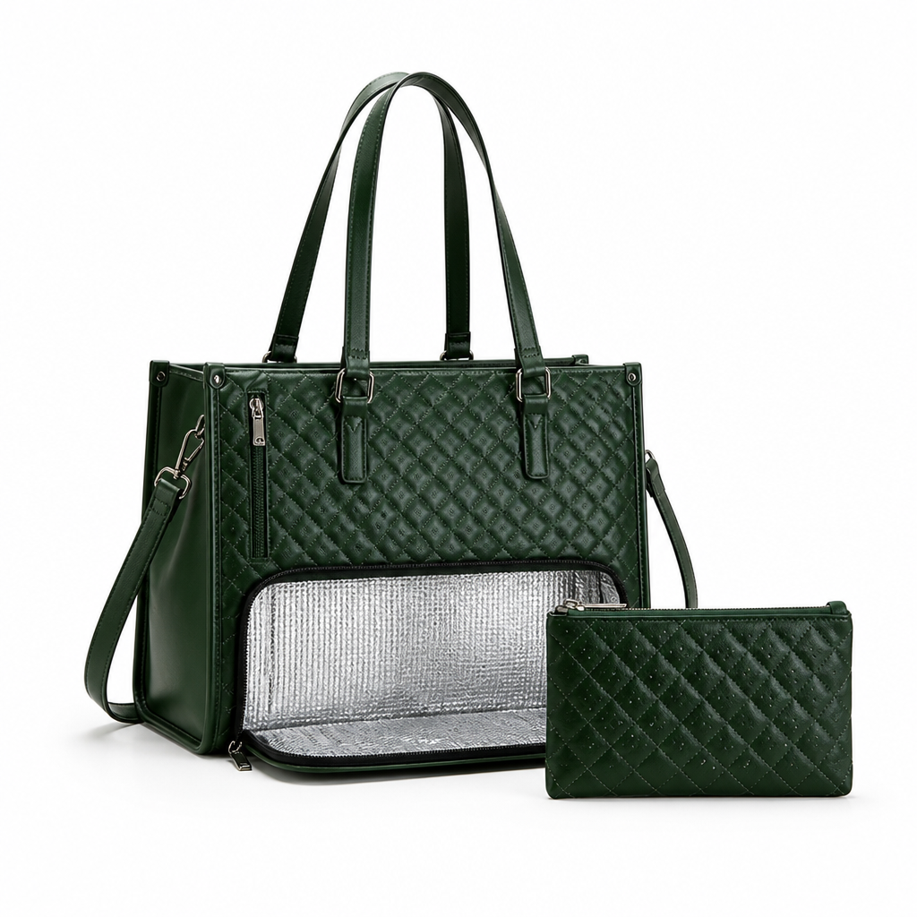 Lunch & Laptop Bag Insulated Compartment Water-Repellent Polyester