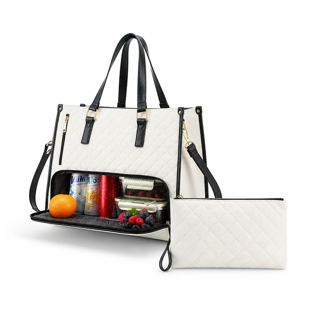 Lunch & Laptop Bag Insulated Compartment Water-Repellent Polyester
