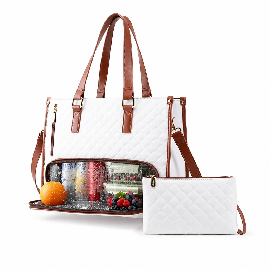 Lunch & Laptop Bag Insulated Compartment Water-Repellent Polyester