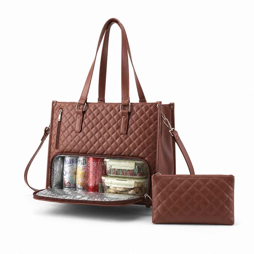 Lunch & Laptop Bag Insulated Compartment Water-Repellent Polyester