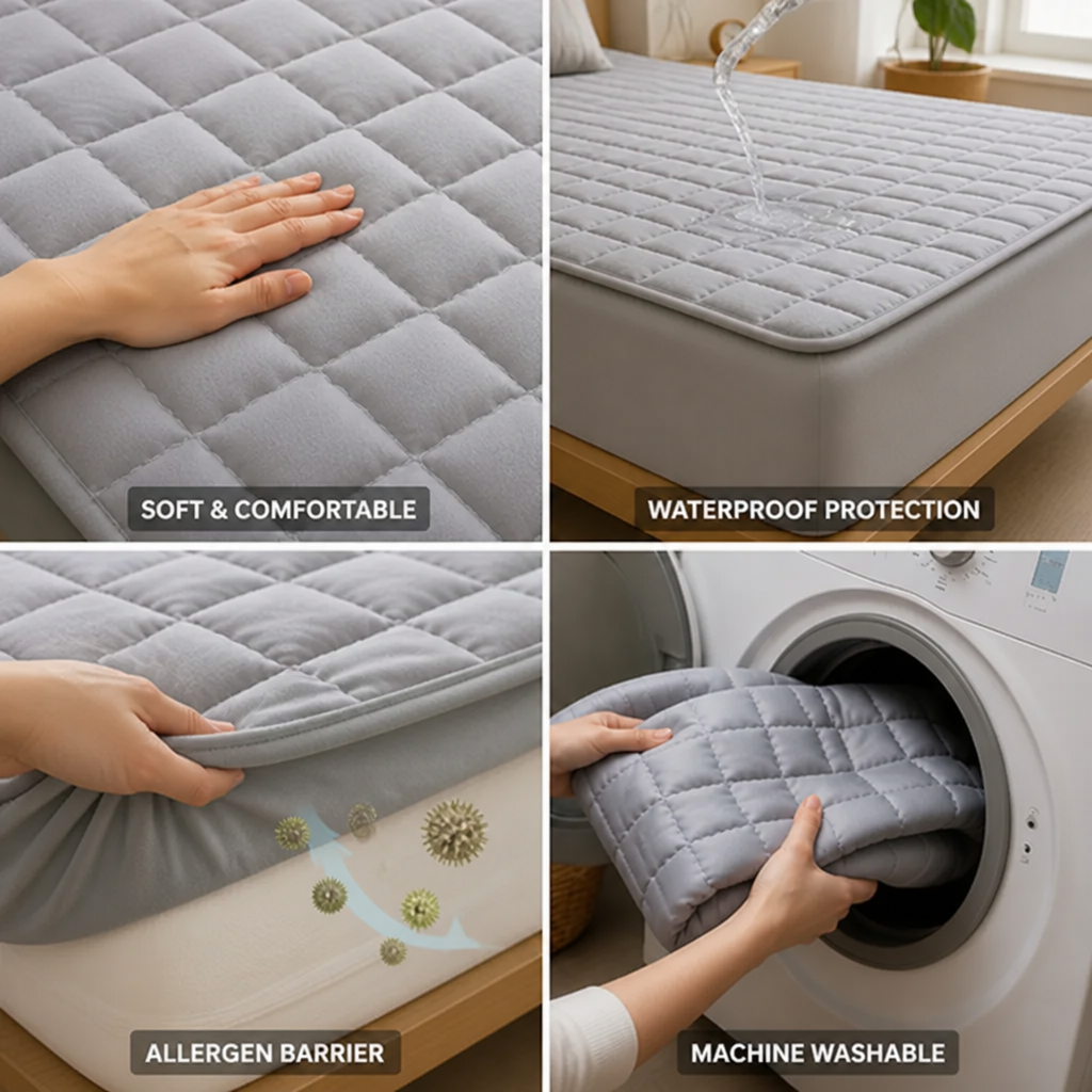 Mattress Protector Breathable & Waterproof Allergen Barrier