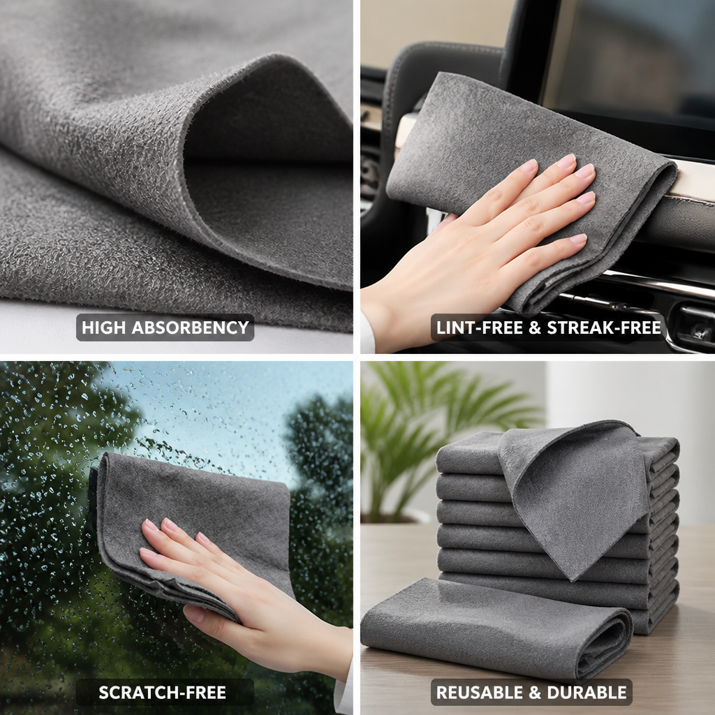 Microfiber Cleaning Cloths High Absorbency & Lint-Free 10 Pack