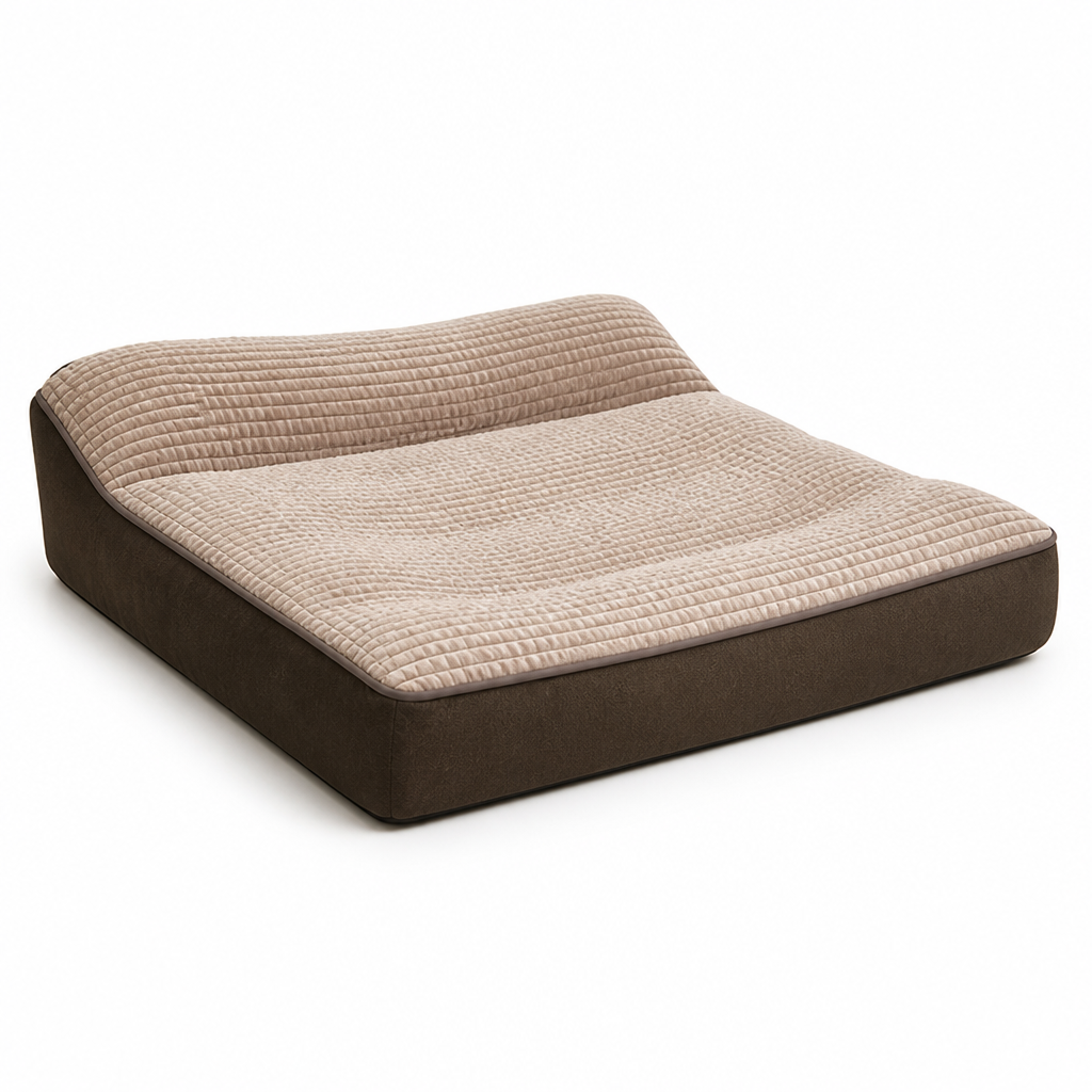 Orthopedic Dog Bed With Raised Bolster (Crystal Velour)