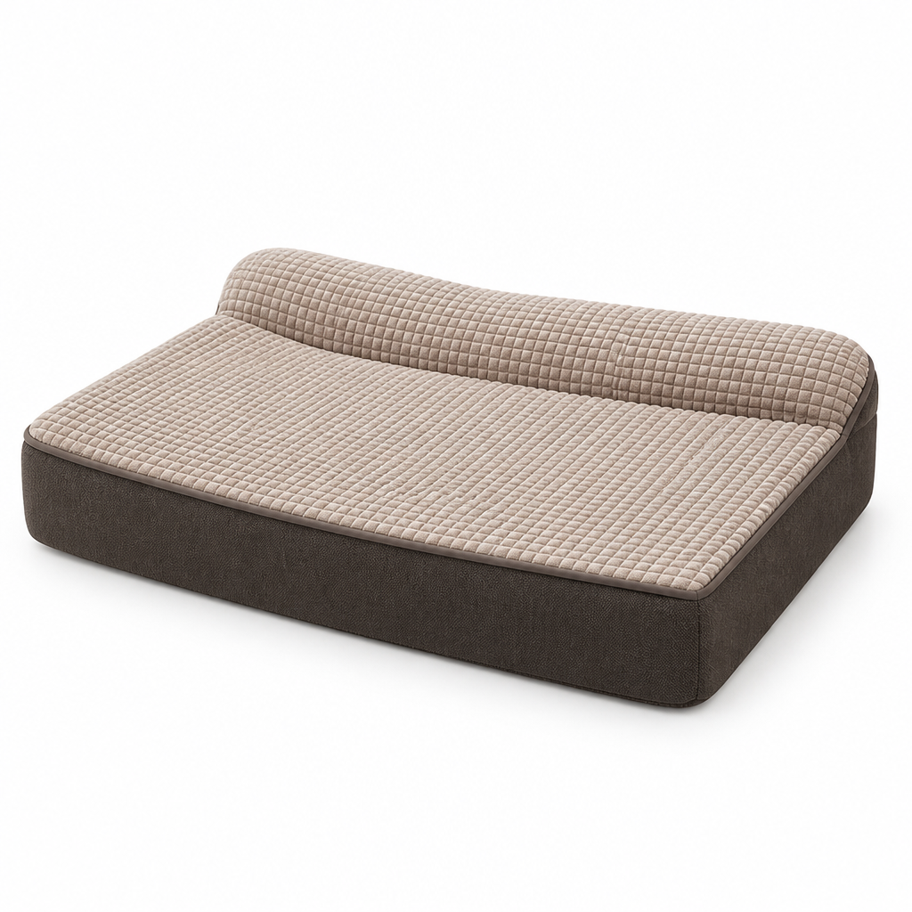 Orthopedic Dog Bed With Raised Bolster (Crystal Velour)