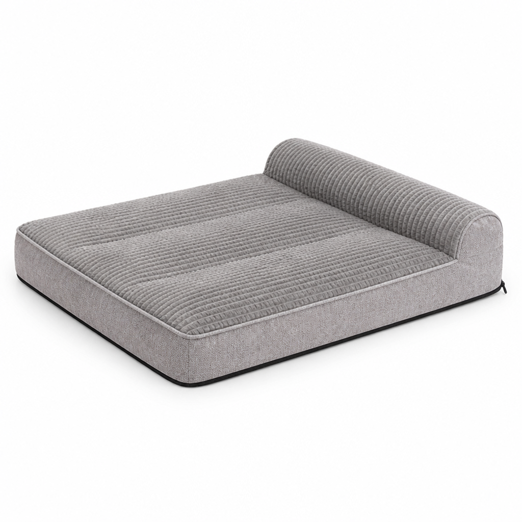 Orthopedic Dog Bed With Raised Bolster (Crystal Velour)