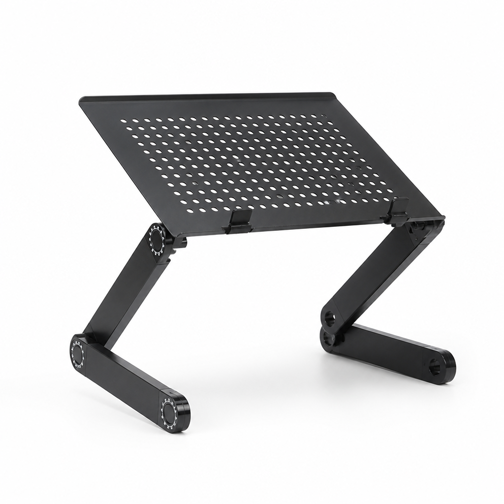 Perforated Aluminum Laptop Stand with Adjustable Joints (Supports Up to 21-Inch)