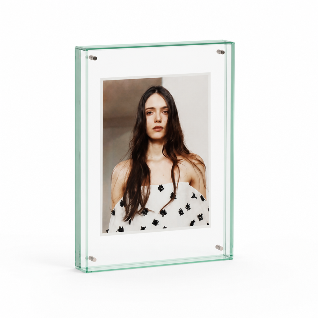 Picture Frame Freestanding Acrylic Block Colored Edge