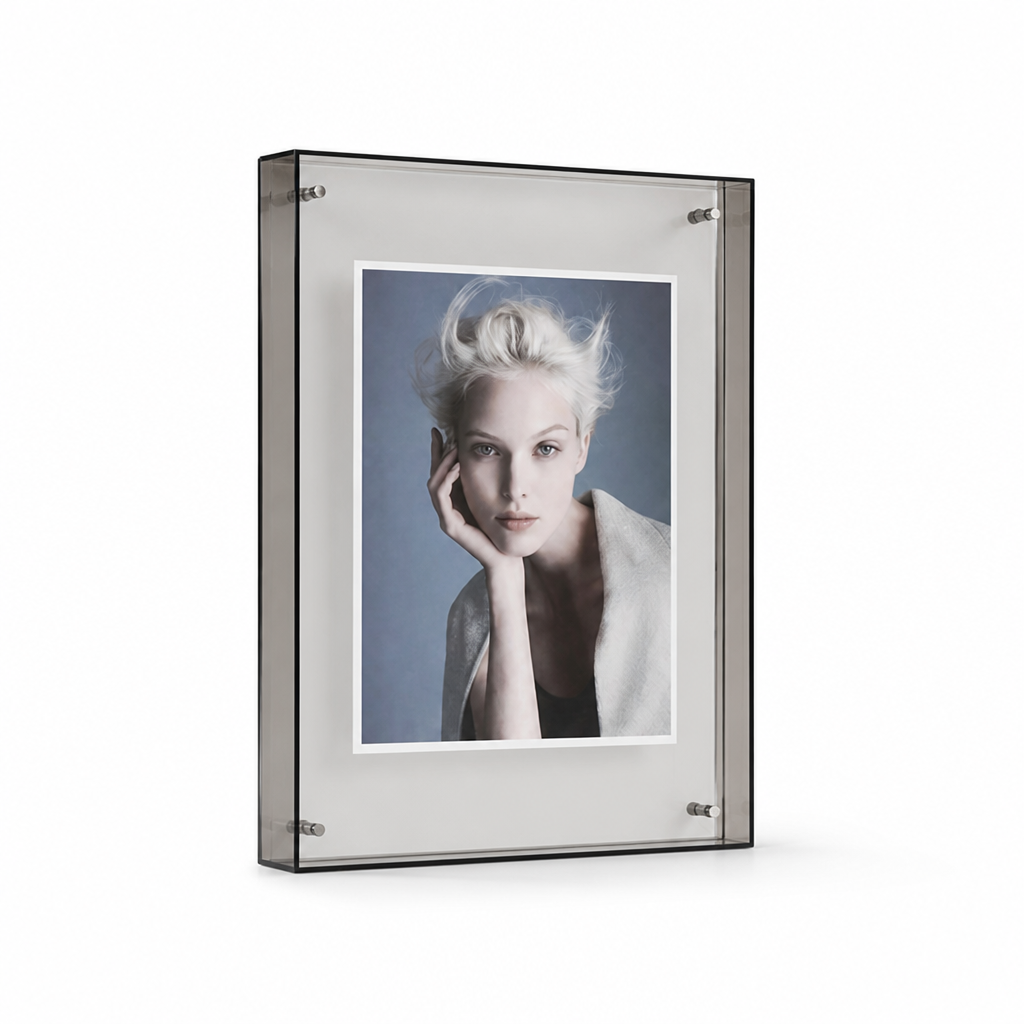 Picture Frame Freestanding Acrylic Block Colored Edge