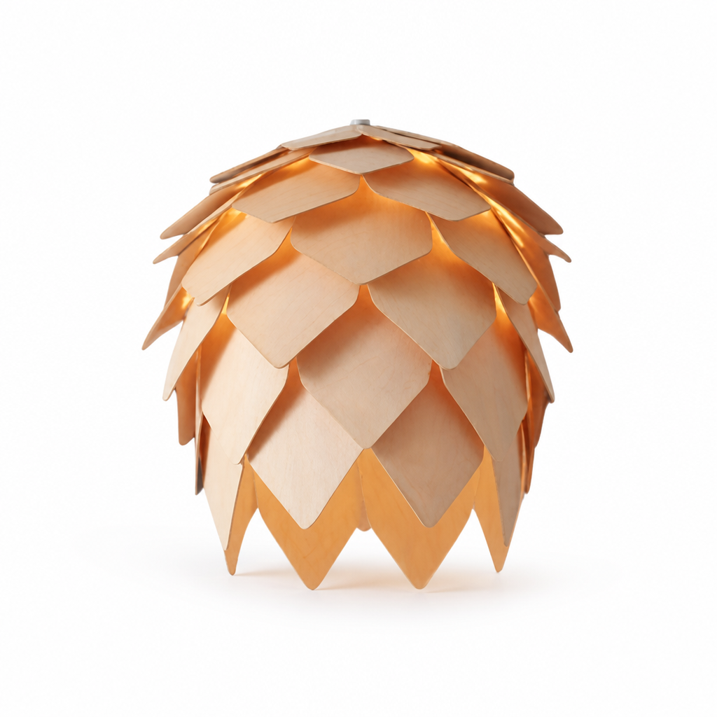 Pinecone Design Wood Shade Pendant Lamp